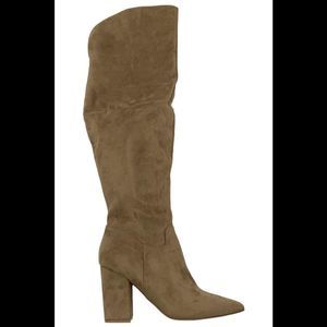 Nine West Women's Goforit 2 Over The Knee Boot  Natural Suede - Medium